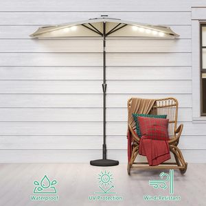 Ombrellone da Esterno Helios&<span class=keywords><strong>Hestia</strong></span> 9 Piedi con Illuminazione LED, Mezzo Palo, Alimentazione Solare, Inclinabile, per Giardino, Terrazza e Arredamento Esterno - Product Image 3