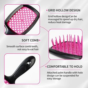 Custom Logo 5Pcs Hair Brushes Set Plastic Hair <b>Styling</b> Combs Set Hollow Hair Brush with 200ml Mist <b>Spray</b> Bottle - Product Image 2