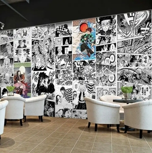 <span class=keywords><strong>Dessin</strong></span>é à la main noir et blanc <span class=keywords><strong>japonais</strong></span> Anime affiche <span class=keywords><strong>cuisine</strong></span> japonaise Internet café KTV Pirate King Manga papier peint - Product Image 3