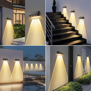 <span class=keywords><strong>2025</strong></span> ngoài trời hiện đại IP65 không thấm nước năng lượng mặt trời tường ánh sáng tương tác ấm trắng năng lượng mặt trời Powered LED treo tường hàng rào đèn vườn - Product Image 2