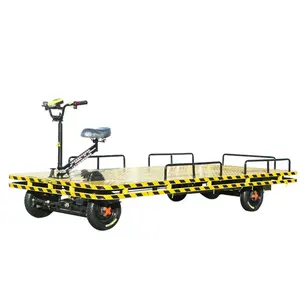 1 Ton kargo elektrik pengangkut datar 4 roda kursi troli baterai truk <span class=keywords><strong>Platform</strong></span> baja untuk restoran kondisi industri baru - Product Image 4