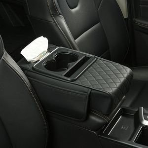Wholesale Car Armrest Pillow on Center Console With <b>Storage</b> Bag Leather Hand Rest Support <b>Cushion</b> Tissue Box - Product Image 2