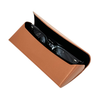 Étui à lunettes en cuir fait main avec logo personnalisé, étui à lunettes pliable en PU, boîte d'emballage
