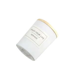 Bougie en cire de soja aromatique en stock, cadeau Saint-Valentin, ronde, à 1 mèche, avec couvercle en <span class=keywords><strong>bois</strong></span>, dans un verre créatif pour la maison - Product Image 5