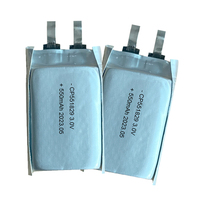 3.0v batterie de poche li-mno2 batterie au lithium manganèse ultra mince 3.0v CP551829 550mah batterie souple pour e-tag et carte d'identité