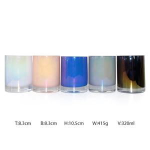 FENGJUN Pot à <span class=keywords><strong>bougie</strong></span> en verre à base épaisse irisée, conteneur de Noël de luxe, résistant à la chaleur, emballage écologique pour bougies parfumées à la cire de soja - Product Image 5