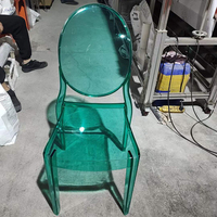 Nouvelle couleur moderne élégant Ghost chaise de salle à manger en plastique acrylique cristal vert empilable chaises de mariage rustiques