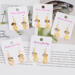 Boucles d'oreilles pendantes tendance en alliage de cuivre plaqué or 14 carats, couleur or, vente chaude - Product Image 2