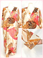 Dernières tendances de la mode islamique élégante, robes modestes pour femmes, imprimé floral abstrait, coupe droite, abaya naturelle et écologique