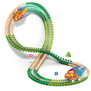 300 pièces Jouets Voiture électrique dinosaure anti-gravité avec blocs de construction et circuits flexibles en plastique, avec musique et lumière, en vente - Product Image 4