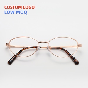 <span class=keywords><strong>2026</strong></span>年新型カスタムロゴ入りチタンシルバーワイヤー眼鏡、オーバルヴィンテージスタイルフレーム、男女兼用 - Product Image 1