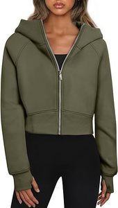 Women <b>Cropped</b> <b>Zip</b> <b>Up</b> Hoodie High Quality Cotton Fleece Acid Wash Heavyweight Autumn Winter Streetwear Sweatshirt - Product Image 3