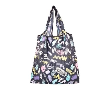 <b>Foldable</b> Lightweight Waterproof Shopping <b>Bag</b> Medium Size Eco Friendly Reusable Grocery Tote With Colorful Pattern Design - Product Image 1