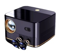 Projecteur LED portable 1080P, cinéma maison, protection des yeux, projection d'écran de téléphone portable, son intelligent, haut-parleurs intégrés, Android 9