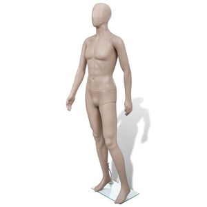 Full-Body <b>Male</b> <b>Mannequin</b> Beige Plastic Standing Pose Plus Size Apparel Display D0100HHRHTP <b>Mannequin</b> Round Head Beige <b>Mannequin</b> - Product Image 1