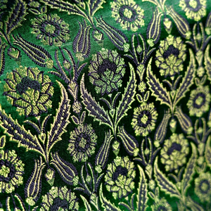 Tela Brocada Floral Verde, Tejido Jacquard con Patrón Textil para Decoración del Hogar - Product Image 3