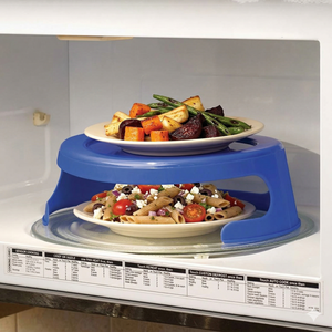 BPA Free Dual Microwave <b>Plate</b> Stacker With 2 Tier Microwave <b>Rack</b> Space Saving Microwave Food Organizer for Kitchen - Product Image 6