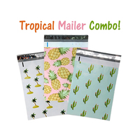 Sac de courrier écologique en Poly imprimé personnalisé, motif de Cactus, sac de courrier en Poly vert, emballage de vêtements, sac de courrier en plastique