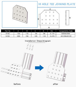 لوحة وصل على شكل حرف T من الشركة المصنعة الصينية 6192 30*90 16 فتحة 3090 للرفوف وطاولات الروبوت 30x90 40x120 3090 40120 - Product Image 5