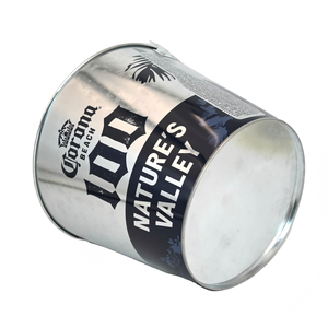 دلو ثلج معدني مجلفن للبيرة بسعات مختلفة (1 لتر، 3 لتر، 5 لتر، 6 لتر، 8 لتر، 10 لتر، 15 لتر، 20 لتر، 30 لتر) بتصميم دائري أو مربع أو بيضاوي مع إمكانية طباعة الشعار حسب الطلب - Product Image 5