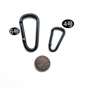 All Black D Type Aluminum Alloy <b>Carabiners</b> Electrophoretic Coating Universal Outdoor Use Size 4 5 6 7 8 - Product Image 4
