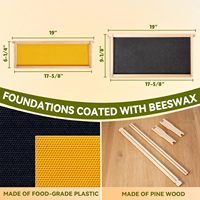 10-Rahmen Langstroth Bienenstock-Set, wachsbeschichtetes Holzbienenstock-Kit, 1 tiefe und 1 mittlere Box mit Rahmen und Wabenplatten, Imkerei-Set