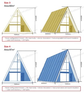 Casa Triangular Económica, Casa de Huéspedes de Lujo, Hotel Modular Prefabricado, Villa en Forma de A, Casa Triangular - Product Image 5