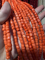 Vente en gros de perles de corail bambou de mer 10mm en vrac perles de corail orange perles de bambou de mer pour la fabrication de bijoux