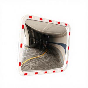 Acryl-Kunststoff-Niedrigflug-Inspektionsspiegel Hochsichtbarer Rand Rot-Weiß Gestreifter Straßenreflektorspiegel - Product Image 2