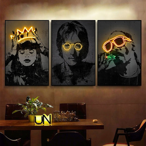 Неоновые световые панели для декора: музыкальная стена для столовой, KTV, в стиле хип-хоп, с изображением рэпера, настенное панно, место происхождения - Product Image 3