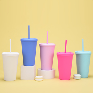 Vaso Personalizado de 16 oz Multicolor para Mujer, Vaso de Plástico Esmerilado de Doble Capa con Pajita y Tapa para Café, Vaso Sublimable - Product Image 3