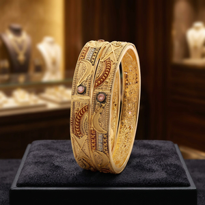 Wholesale 14K 18K 24K Gold Plated Forming Bangles Fashion Jewelry Bangles Traditional Design Bangles Copper & Brass Oro Joyeria - Product Image 2
