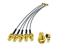 Câble coaxial Aurora Yu SMA femelle vers UFL RG1.13 10 cm noir/gris, extension d'antenne WiFi