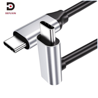 Cable USB 3.1 Tipo C a C Vertical de 90 Grados DFX de 1M con Carcasa de Aluminio para SSD, Monitor, Control de Drones