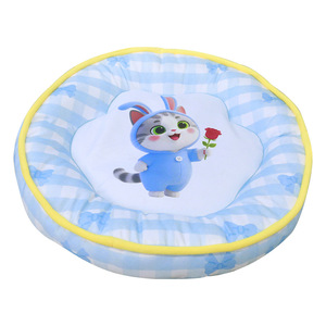 เสื่อผ้าสำหรับสัตว์เลี้ยงลายการ์ตูนน่ารักทันสมัยสำหรับสุนัขและแมว รูปทรงกลม สำหรับฤดูร้อน เหมาะสำหรับการนอนหลับอย่างสบาย - Product Image 1