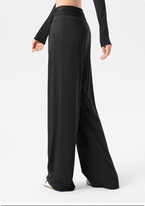 Pantalon de yoga ample taille haute extensible pour femme, avec ceinture à nouer, idéal pour le Pilates, l'entraînement et les loisirs - Product Image 4