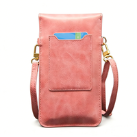 Pochette de téléphone en cuir véritable de luxe avec porte-cartes et bandoulière réglable pour téléphone de 5,5 pouces