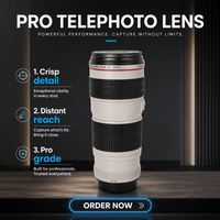 Appareil photo numérique HFT à succès – Objectif zoom plein format EF 70-200mm F/4L USM pour reflex numérique – Accessoire de gros