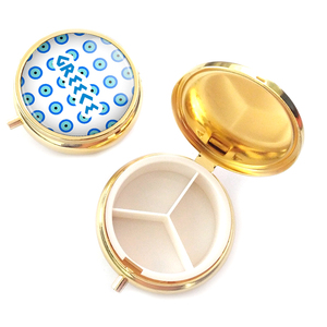 Custom Your Own Design Waterproof Gold Small Metal Medicine Greece Souvenir Pill Box Case