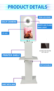 ตู้ถ่ายรูปงานอีเว้นท์แบบสี่เหลี่ยม พร้อมแท่นวางเซลฟี่ <span class=keywords><strong>Surface</strong></span> <span class=keywords><strong>Pro</strong></span> DSLR  พร้อมไฟ RGB และชั้นวางเครื่องพิมพ์ สำหรับงานแต่งงานและงานปาร์ตี้ - Product Image 6