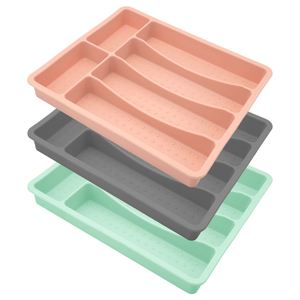 Organisateur de tiroir à couverts multifonctionnel en silicone à 6 compartiments |   Plateau à couverts flexible antidérapant pour la cuisine et la maison, pour le rangement des aliments - Product Image 2
