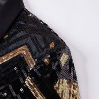 Veste de costume pour homme à col en V à simple boutonnage de l'usine YiFeng - Broderie de paillettes colorées en polyester/coton anti-rétrécissement