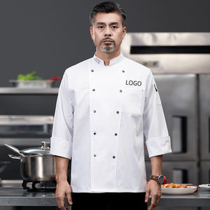 Hôtel Cuisines Restaurant moderne Chef veste hommes personnaliser logo Chef uniforme à manches longues Chef manteau - Product Image 6