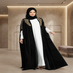 Robes Abaya Kaftan de maternité en velours, longueur ras du sol, tenue musulmane, nouvelle robe traditionnelle disponible dans toutes les tailles, facile à manipuler - Product Image 3