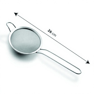 Petite passoire de cuisine en acier inoxydable Durable 12 cm Diamètre Passoire Outil de filtrage en acier inoxydable de qualité - Product Image 1