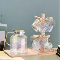Bouilloire en verre borosilicate avec couvercle en acier inoxydable, carafe à eau et à lait, ensemble de pichets transparents en verre borosilicate, POT