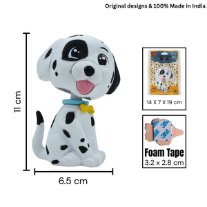 Bobblehead Dog - Blanc avec des points noirs, c'est un animal mignon et ludique, parfait pour votre tableau de bord de voiture, votre bureau ou votre décoration intérieure. - Product Image 5