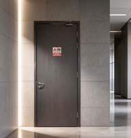 Porte coupe-feu en acier creux homologuée UL, porte coupe-feu en acier, porte de sortie d'urgence avec barre anti-panique