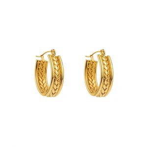 Pendientes Redondos Minimalistas de Color Dorado Vintage, Joyería Fina de Moda para Mujer, para Fiestas, Acero Inoxidable, Estilo Casual - Product Image 6
