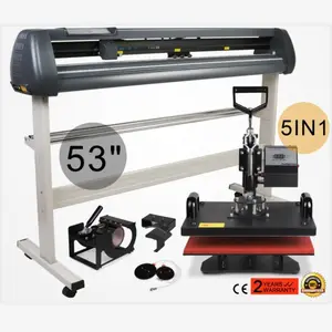 Sihao thiết lập Combo 53 "dấu hiệu cắt plotter và T-Shirt Mug Nhiệt Báo Chí chuyển máy 12'' x 15''